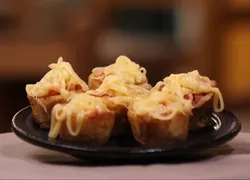 Chatinos rellenos con jamón y queso