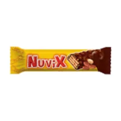 Barra De Chocolate Y Maní De La Marca Nuvix 22 Gramos.
