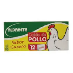 Caldo de pollo deshidratado de la marca Aldaketa. 12 cubos. 120 gramos.