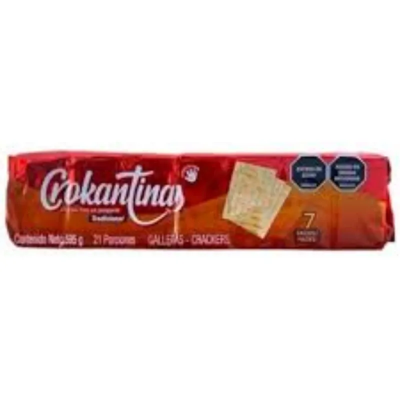 Galletas Saladas Tipo Cracker De La Marca Crokantinas 7 Tacos. 577 Gramos.