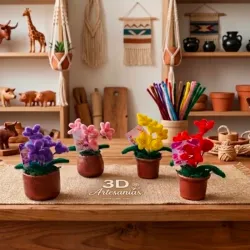 Set de 4 Mini Macetas Florales