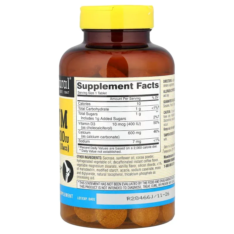 Calcio masticable + vitamina D3