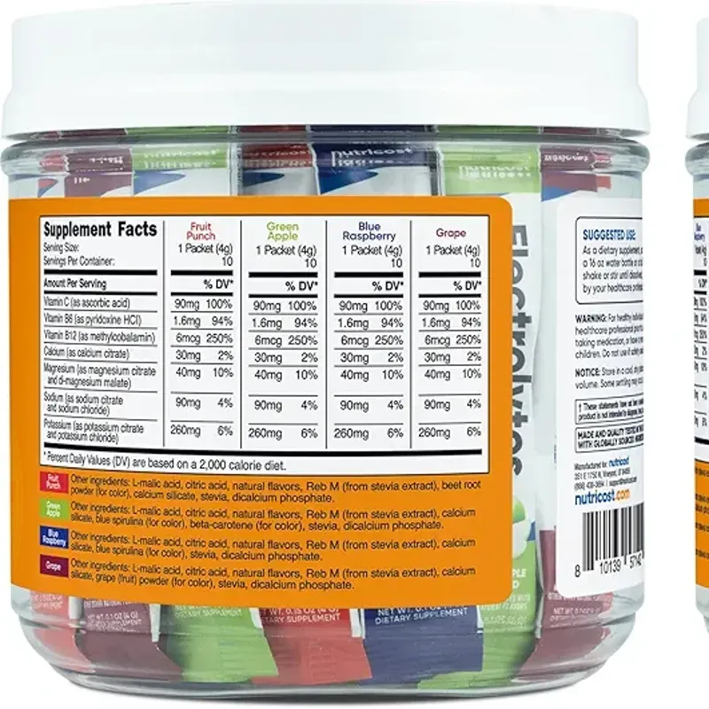 Nutricost Complejo de electrolitos, paquete variado saborizado, 40 paquetes de palitos - Complejo de hidratación avanzada