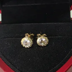 Aretes estilo Versace redondo con brillante