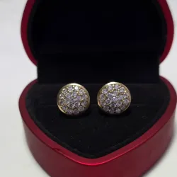 Aretes redondo con galeria y brillantes