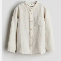 Camisa de mangas larga lino H&M