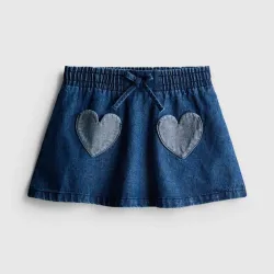 Falda vaquera con bolsillo en forma de corazón