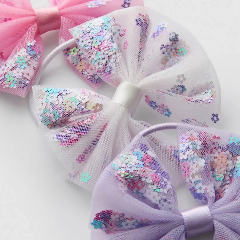 Pack de 3 gomas de pelo con lazo de lentejuelas