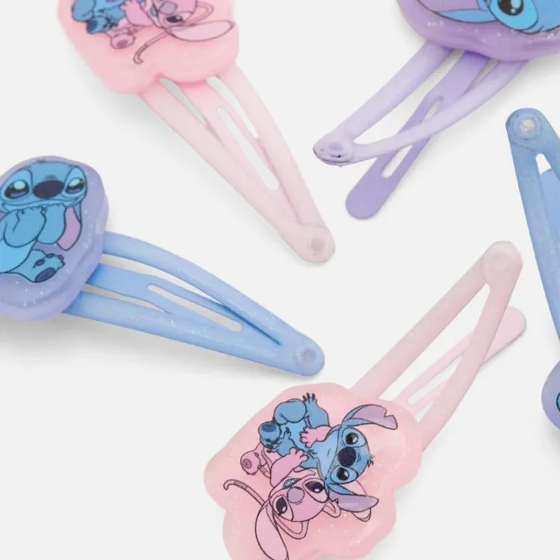 Paquete de 6 pinzas para el cabello a presión de Stitch de Disney".