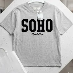Pullover gris H&M con dibujos de letras