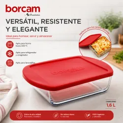 Recipiente de Vidrio Borcam con Tapa – 1.6 L