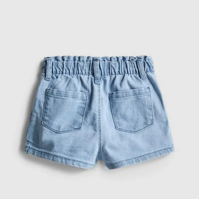 Shorts vaqueros de mezclilla con bordado de margaritas y estampado