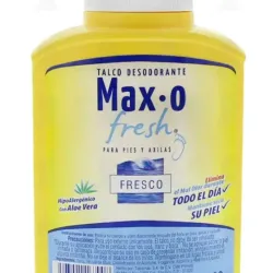 Talco Desodorante Max-O Fresh para pies y axilas aroma a fresco