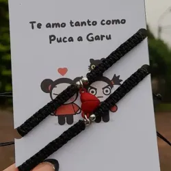 Pulseras Tejidas con corazon imantado 