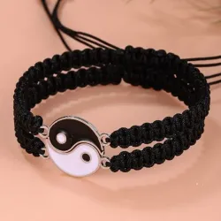 Pulseras tejidas con ying yang 
