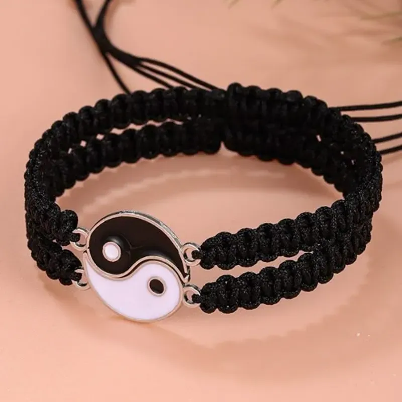 Pulseras tejidas con ying yang 