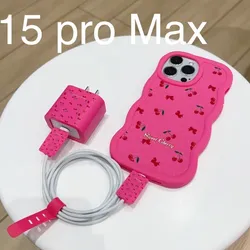 Set de funda cargador + funda celular iPhone 15 pro Max