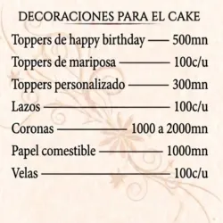 Decoración de los cakes