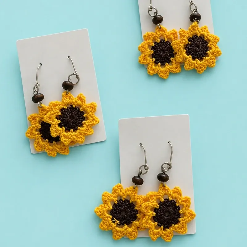 Aretes de girasol
