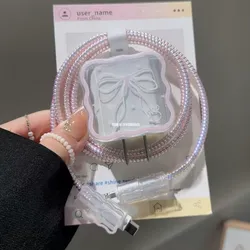 Protector de cargador lazo rosa 