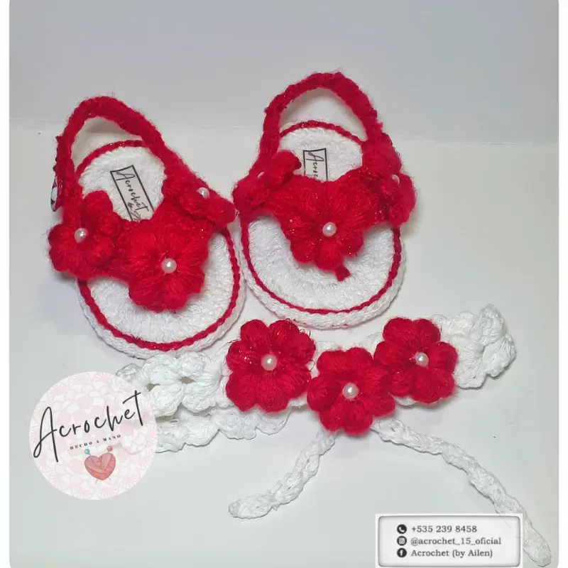 Conjunto de sandalias con diadema 