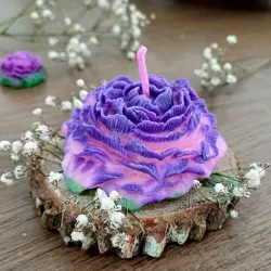 Pegonia con porta velas de madera 