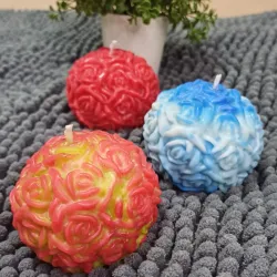 Velas decorativas bolas de rosas 
