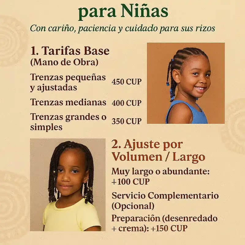 Trenzado en cabello natural- Niñ@s
