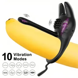 Anillo Vibrador Doble Placer – 10 Modos de Vibración