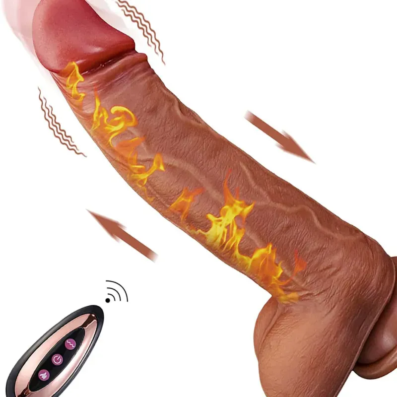 Consolador con ventosa vibrador telescópico