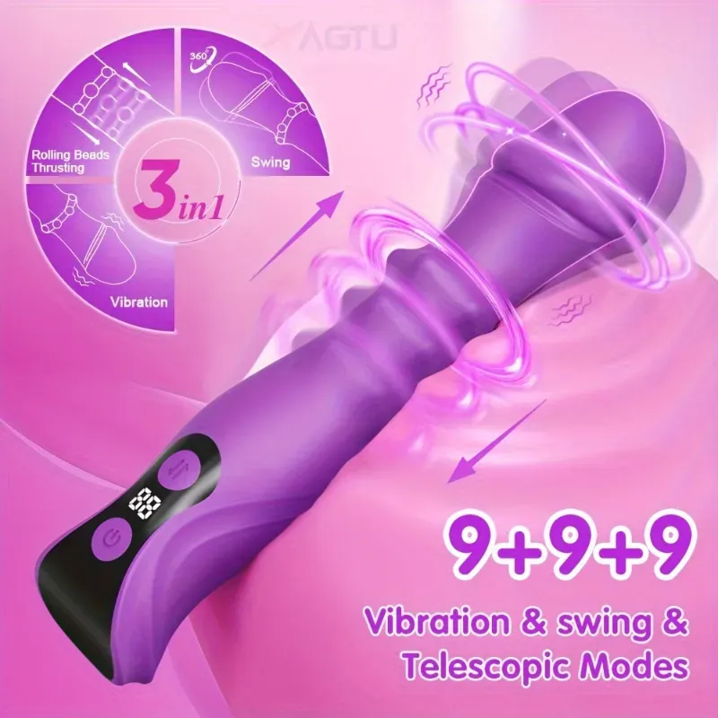 Consolador Vibrador con Empuje Oscilante