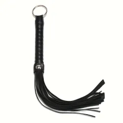Látigo Flogger de Cuero para BDSM y Juego Sensorial | Juguete de Azotes Manual (41.5 cm)