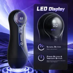 Masturbador Masculino 3D Premium – Succión + Vibración + Sonido + Pantalla Digital