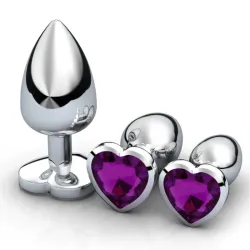 Plug anal de metal con adorno brillante Pack Completo