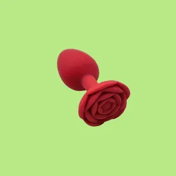 Plug Anal de Silicona con Base de Rosa (Talla S) | Estimulador y Entrenador Anal Elegante