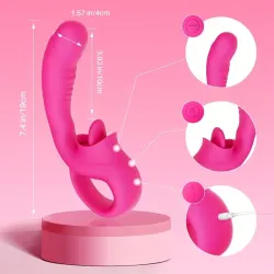 Vibrador consolador con lengua estimulador de punto G