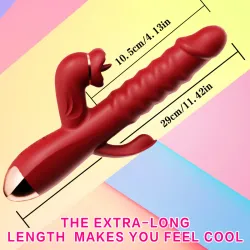 Vibrador Realista Multifuncional de 3 Cabezas: Empuje, Lamido y Oscilación | Afrodita
