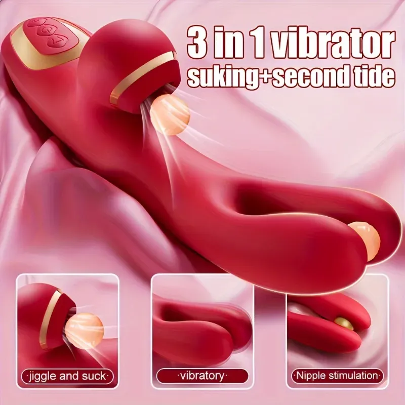 Vibrador Rosa 3 en 1 – Succión, Vibración y Estimulación Completa