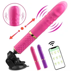 Vibrador Telescópico con Ventosa y Control por App | Estimulador de Punto G