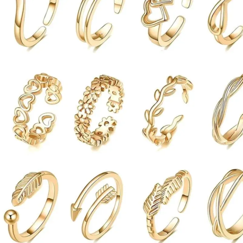 Anillos de medio dedo de acero inoxidable