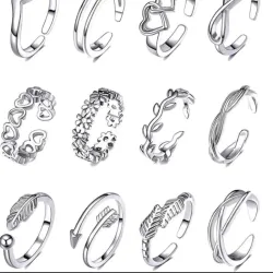 Anillos de medio dedo dorados de acero inoxidable 