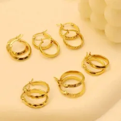 Argollas de acero inoxidable chapadas en oro 18