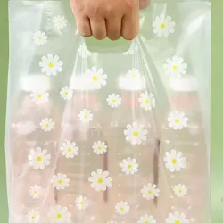 Bolsas transparentes con margaritas