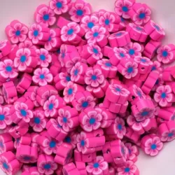 Fimos de flores rosa