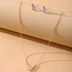 Juego de Pendientes y collar ''Mariposa''