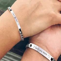 Pareja de pulseras de acero inoxidable 