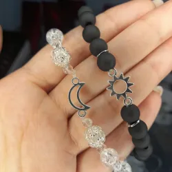 Pareja de pulseras de perlas ´´ Sol y Luna´´