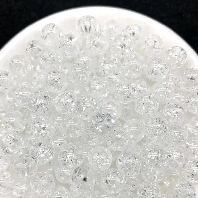 Perlas de craqueladas transparentes   de 8 mm