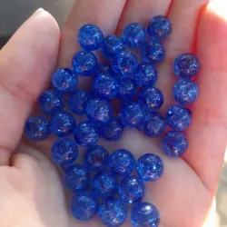 Perlas craqueladas azul  real de 8 mm