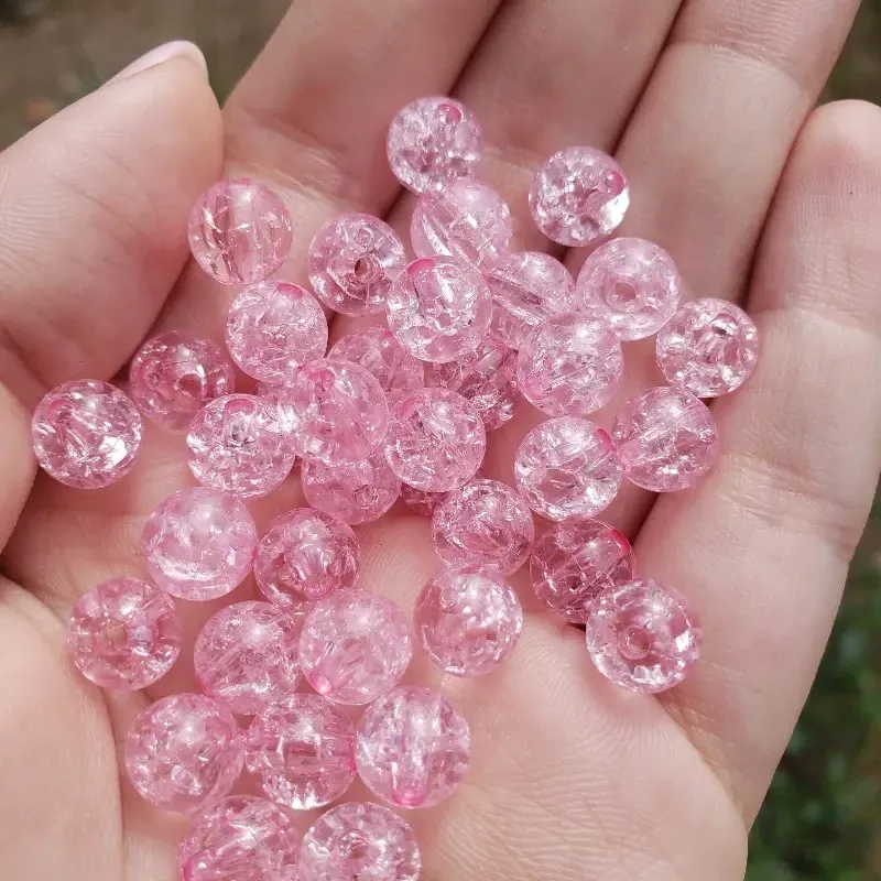 Perlas efecto cristal rosa de 0.8 mm